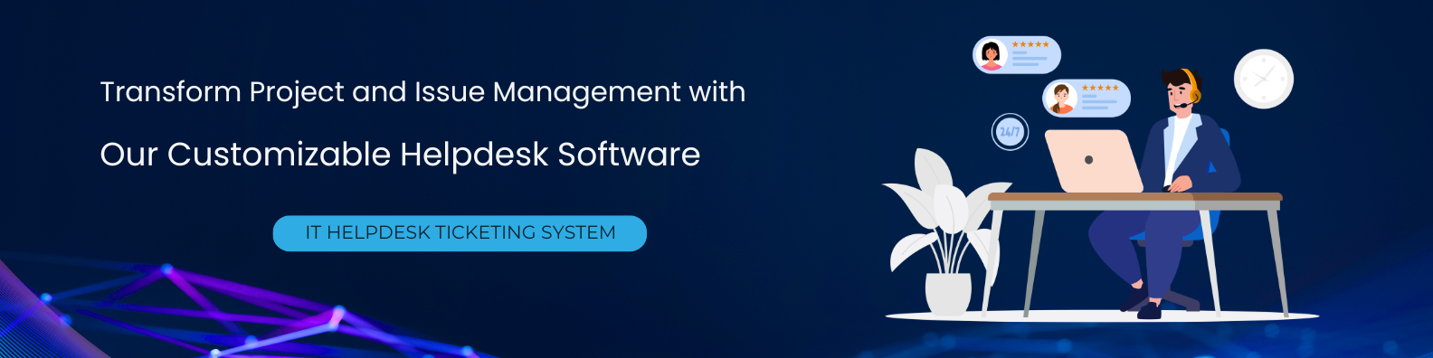 KTMS – KARYA's Helpdesk Management System dashboard showing issue tracking, Gantt chart, and project overview
